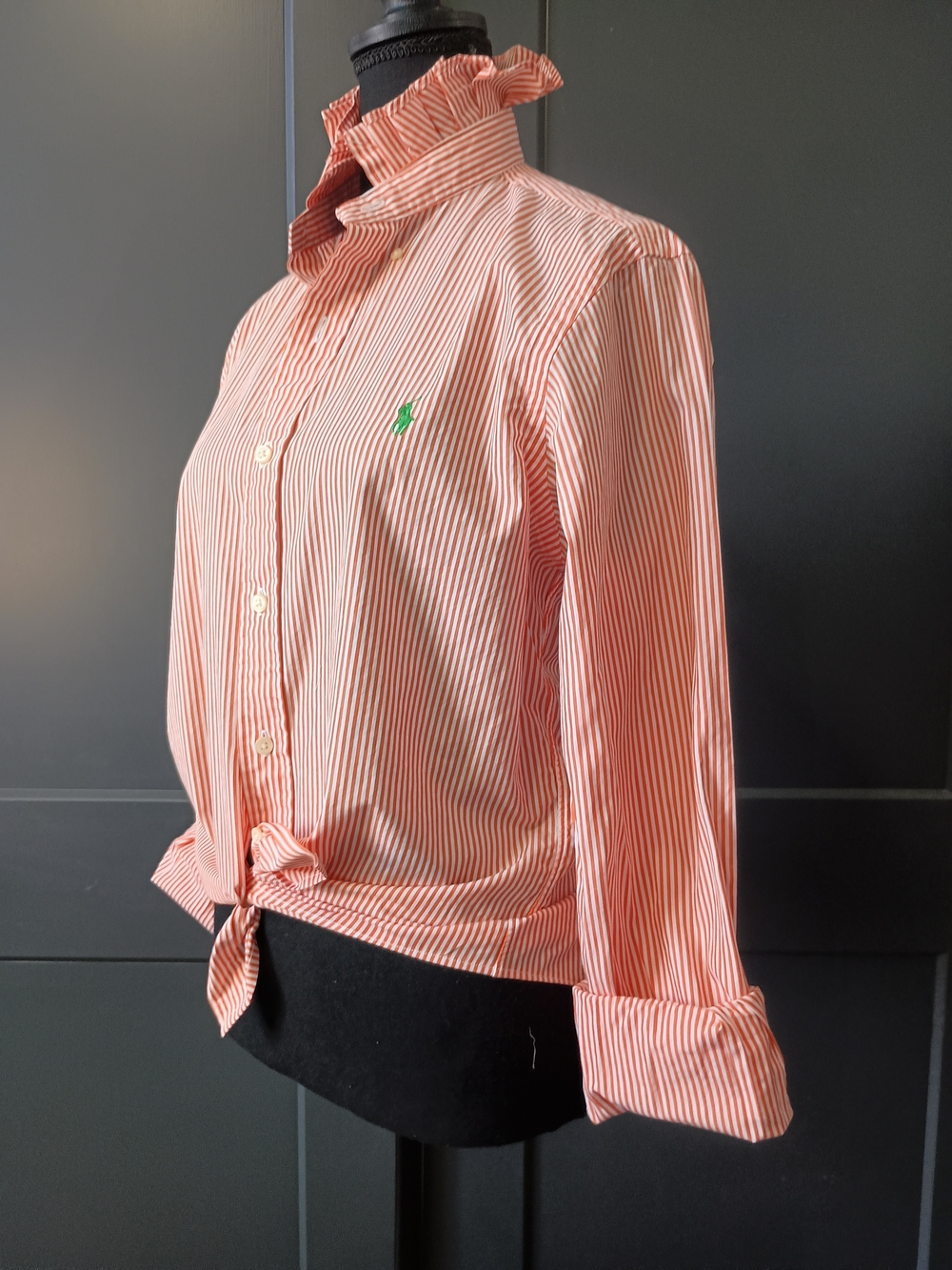 Upcycled Women's Ralph Lauren Ruffled Collar Shirt #131
